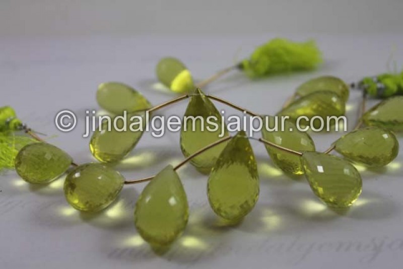 Lemon Quartz Far Faceted Drops